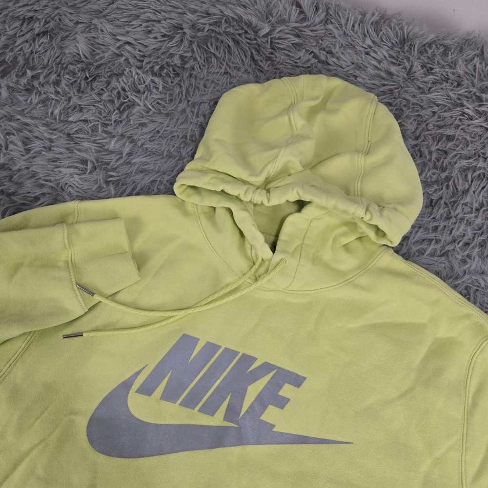 Nike Sportswear Hoodie Mens Small Lime Green Excellent CU4373-352 Pullover Logo